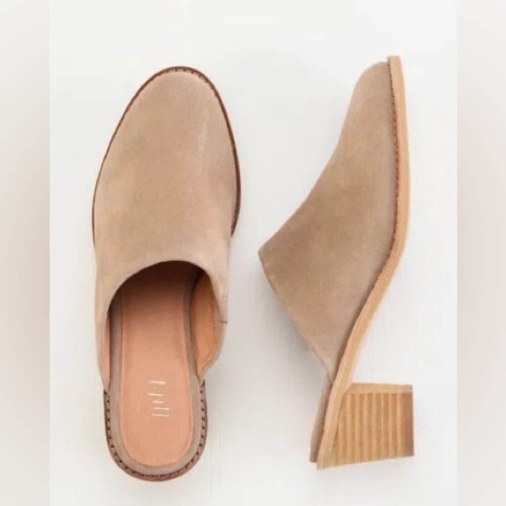 J. Jill Josephine Block-Heel Mules in Stucco - Size 8.5 - NWOT - Never Worn